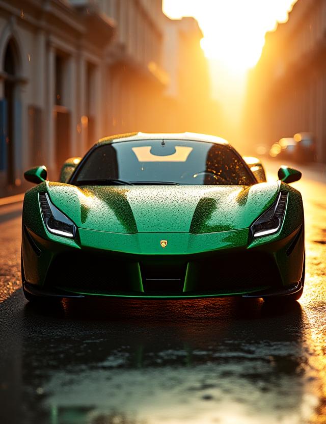 Auto di lusso con riflessi brillanti dopo il trattamento Bosco Brillante